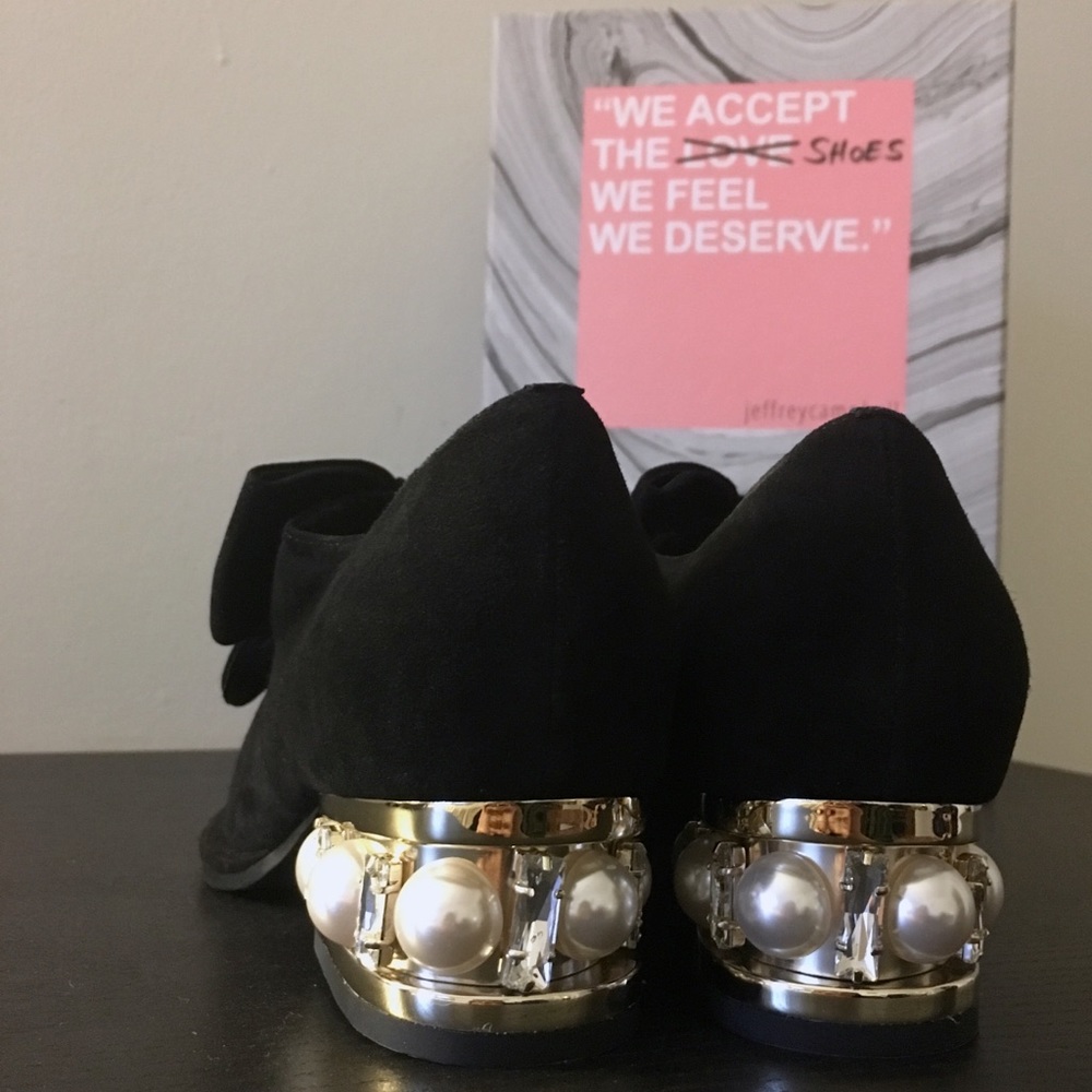 Sale! Jeffrey Campbell Black Flats with Gold and Pearl Accents